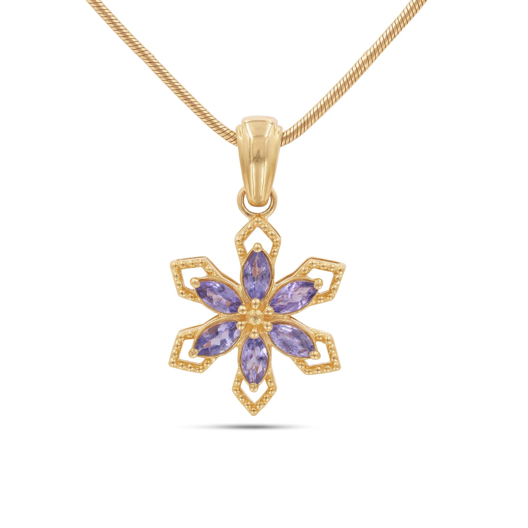 Tanzanite Marquise Pendant with Prong Setting