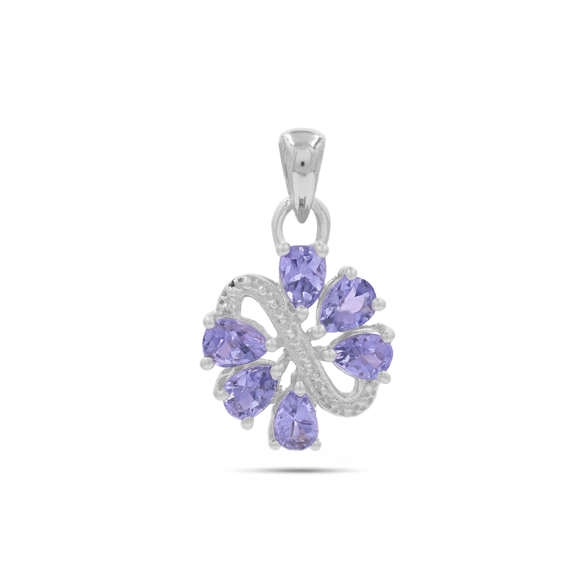 Tanzanite Pear Pendant with Prong Setting