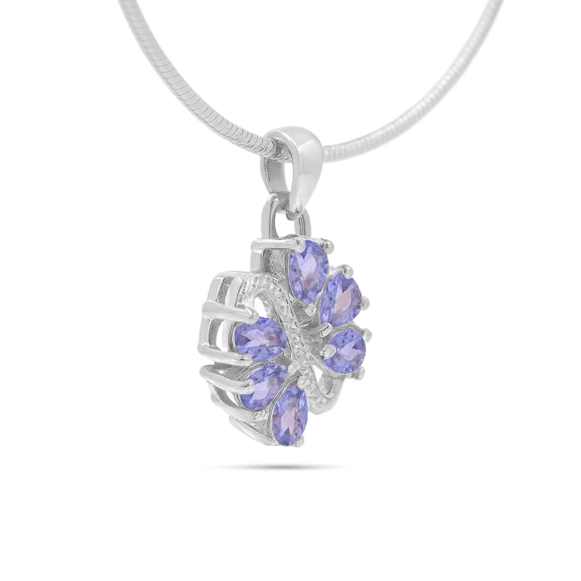 Tanzanite Pear Pendant with Prong Setting