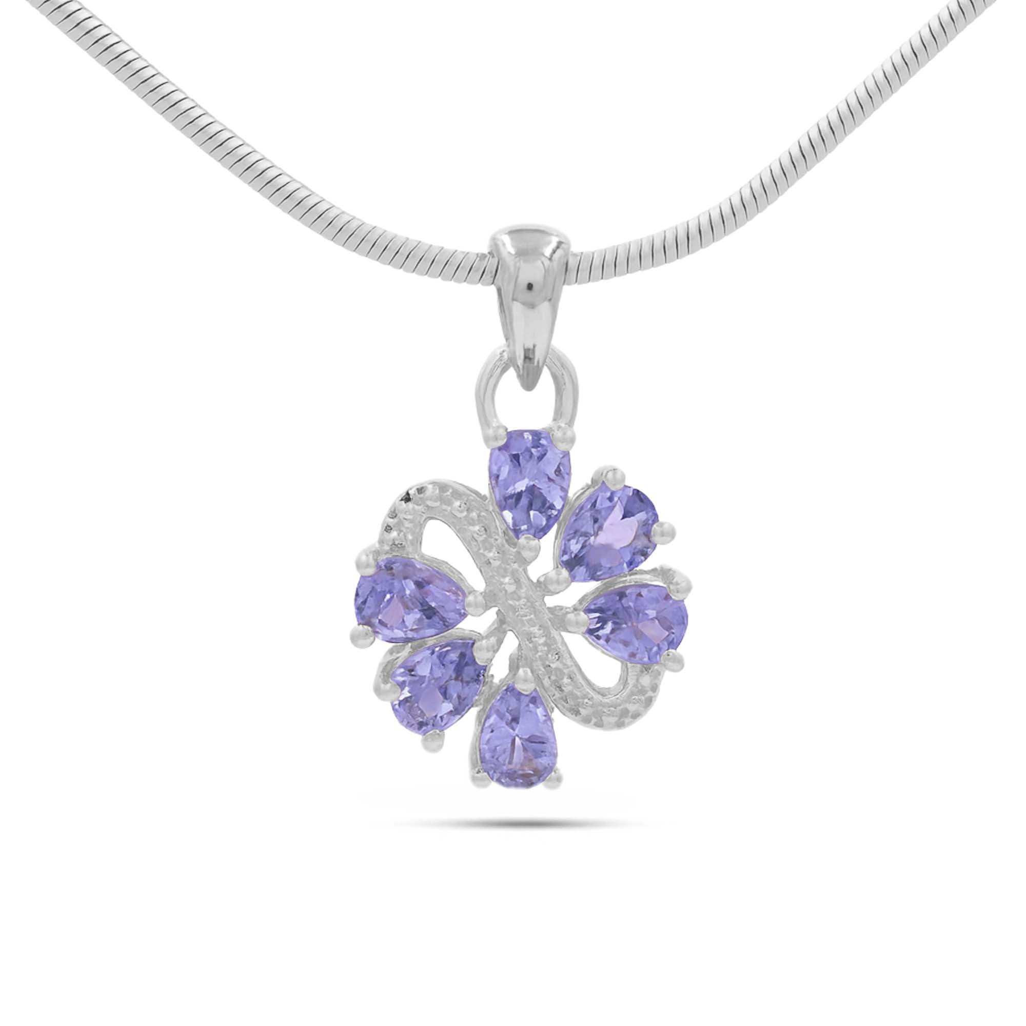 Tanzanite Pear Pendant with Prong Setting
