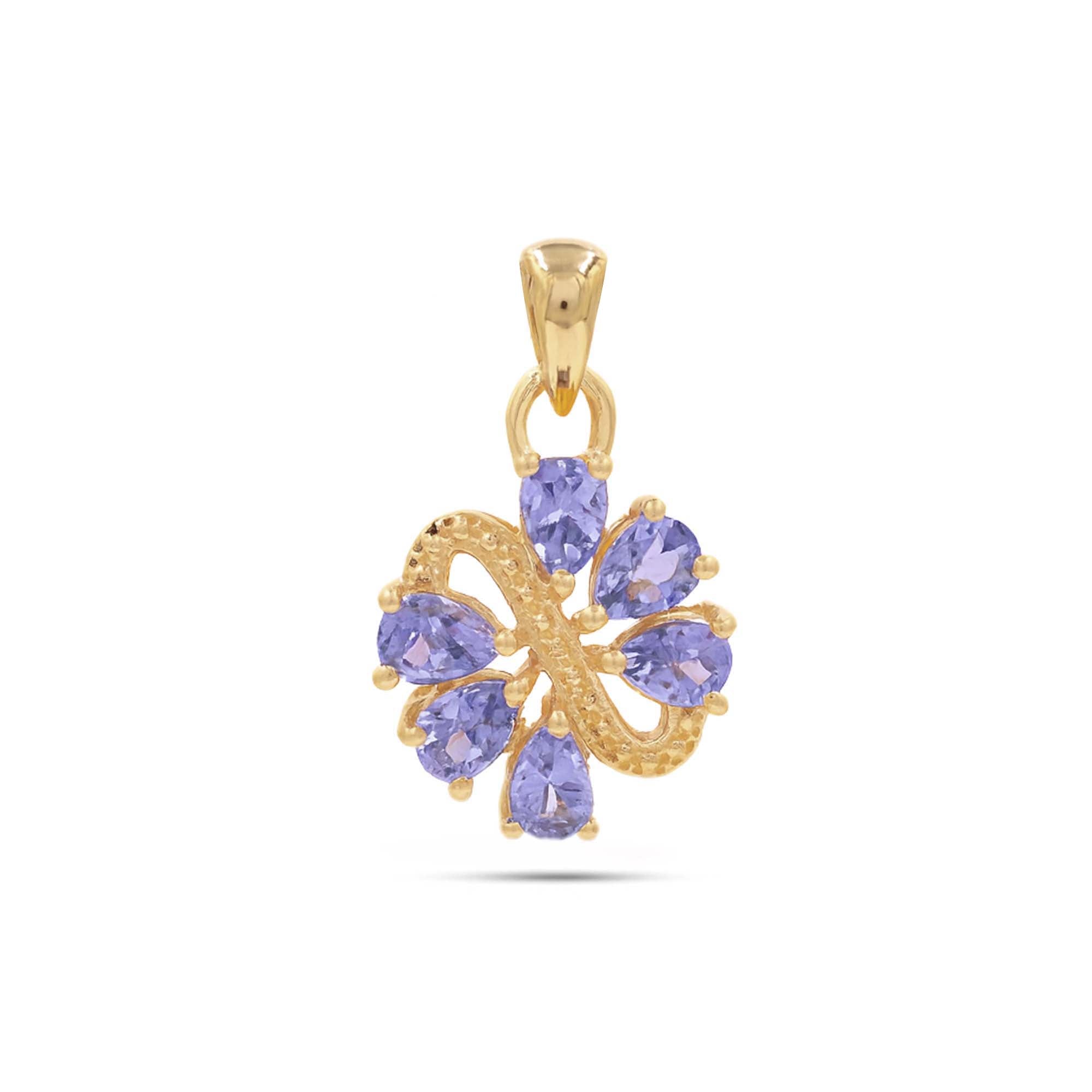 Tanzanite Pear Pendant with Prong Setting