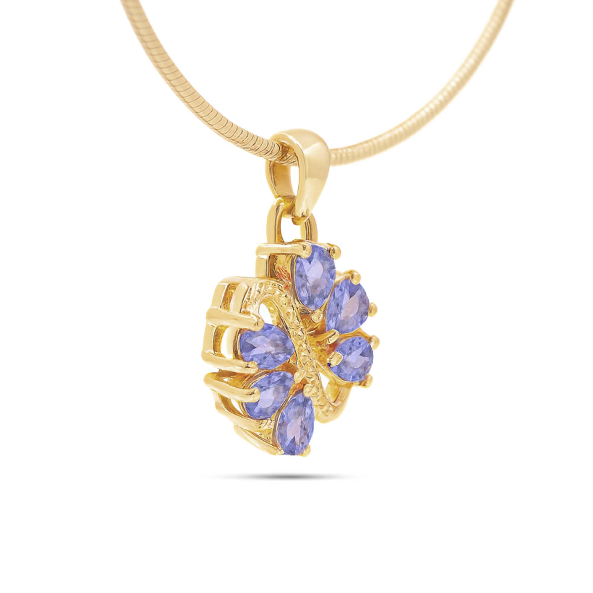Tanzanite Pear Pendant with Prong Setting