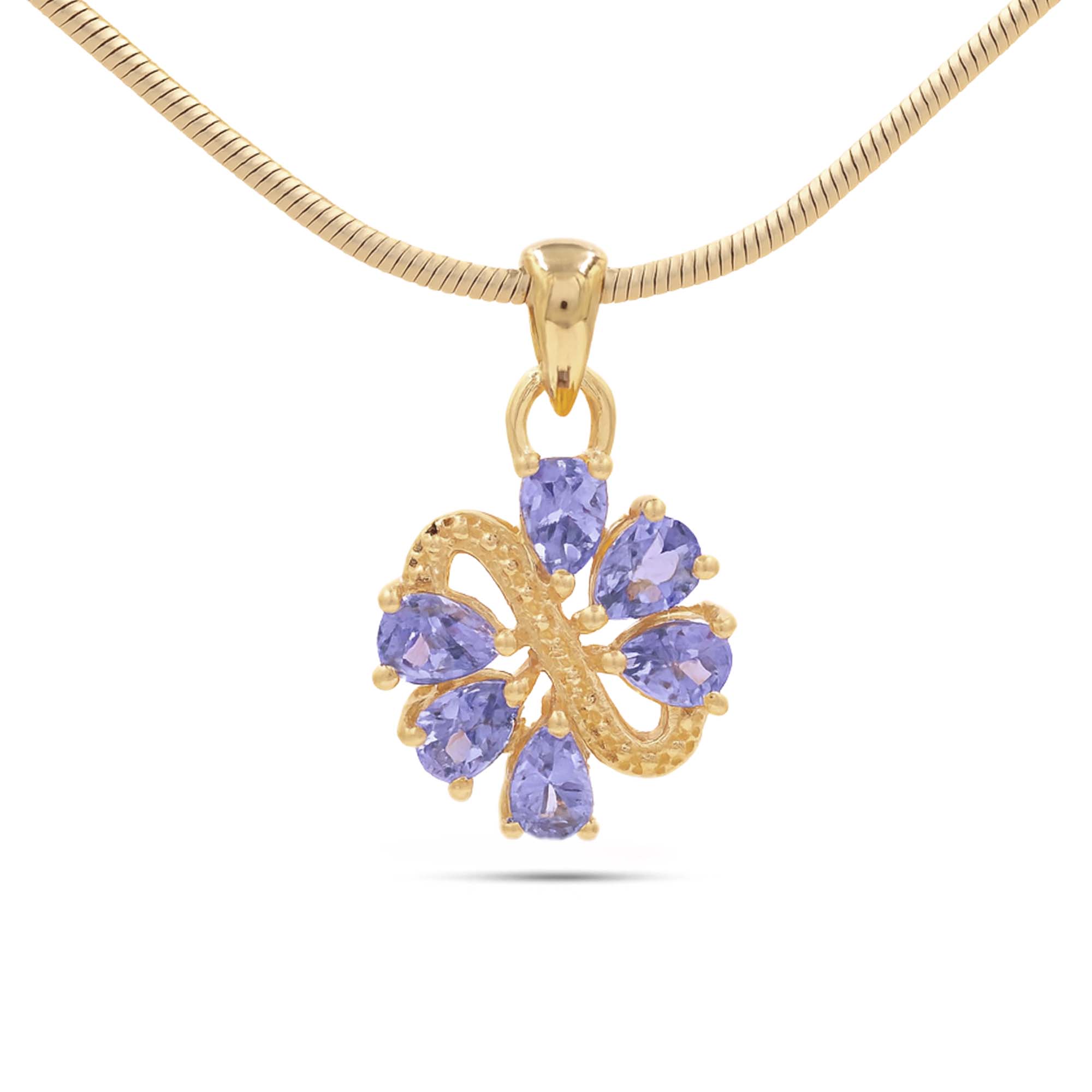 Tanzanite Pear Pendant with Prong Setting