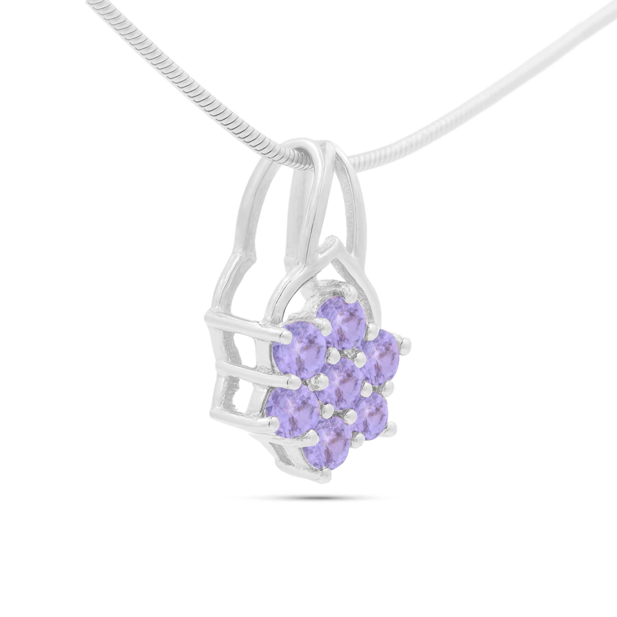 Tanzanite Round Pendant with Prong Setting