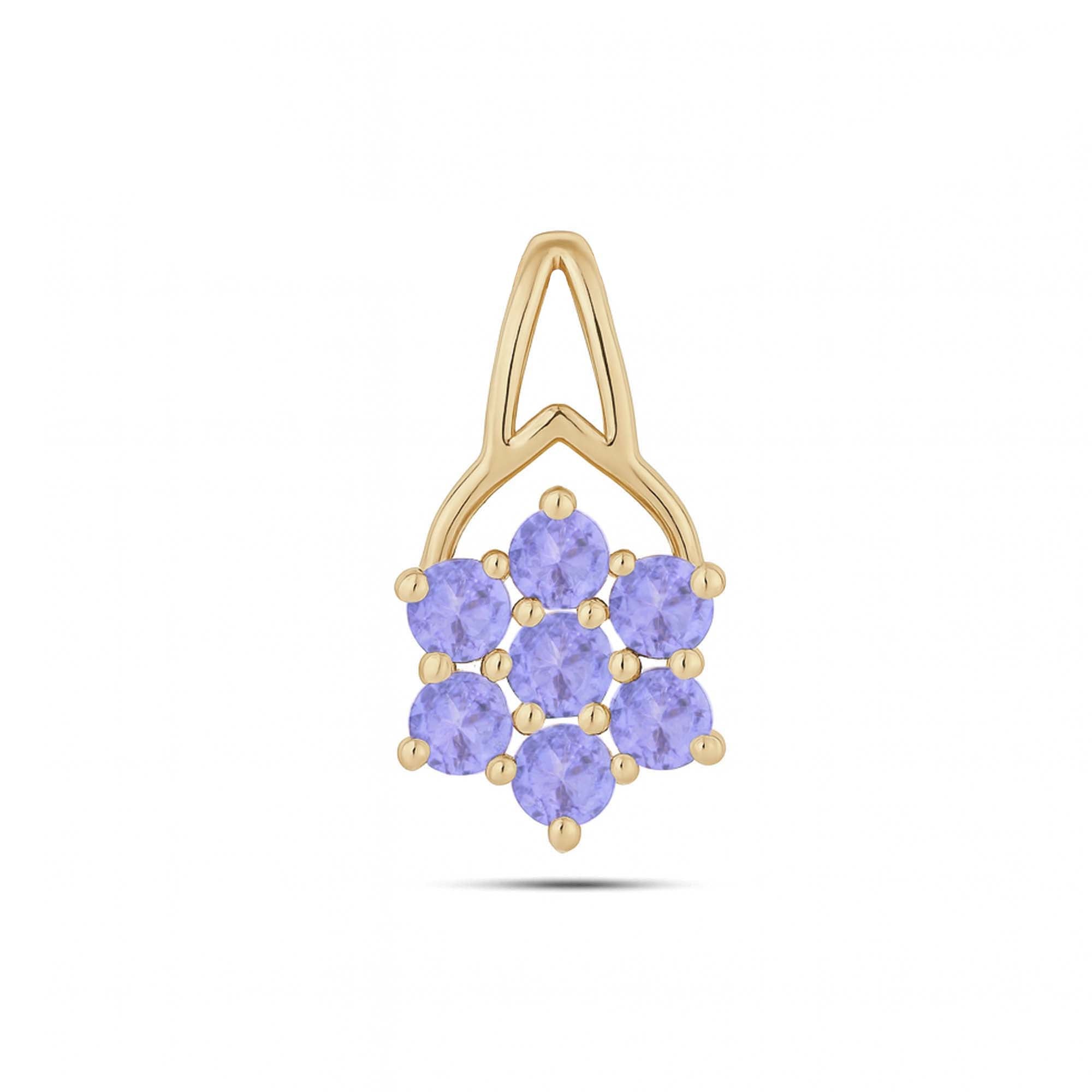 Tanzanite Round Pendant with Prong Setting