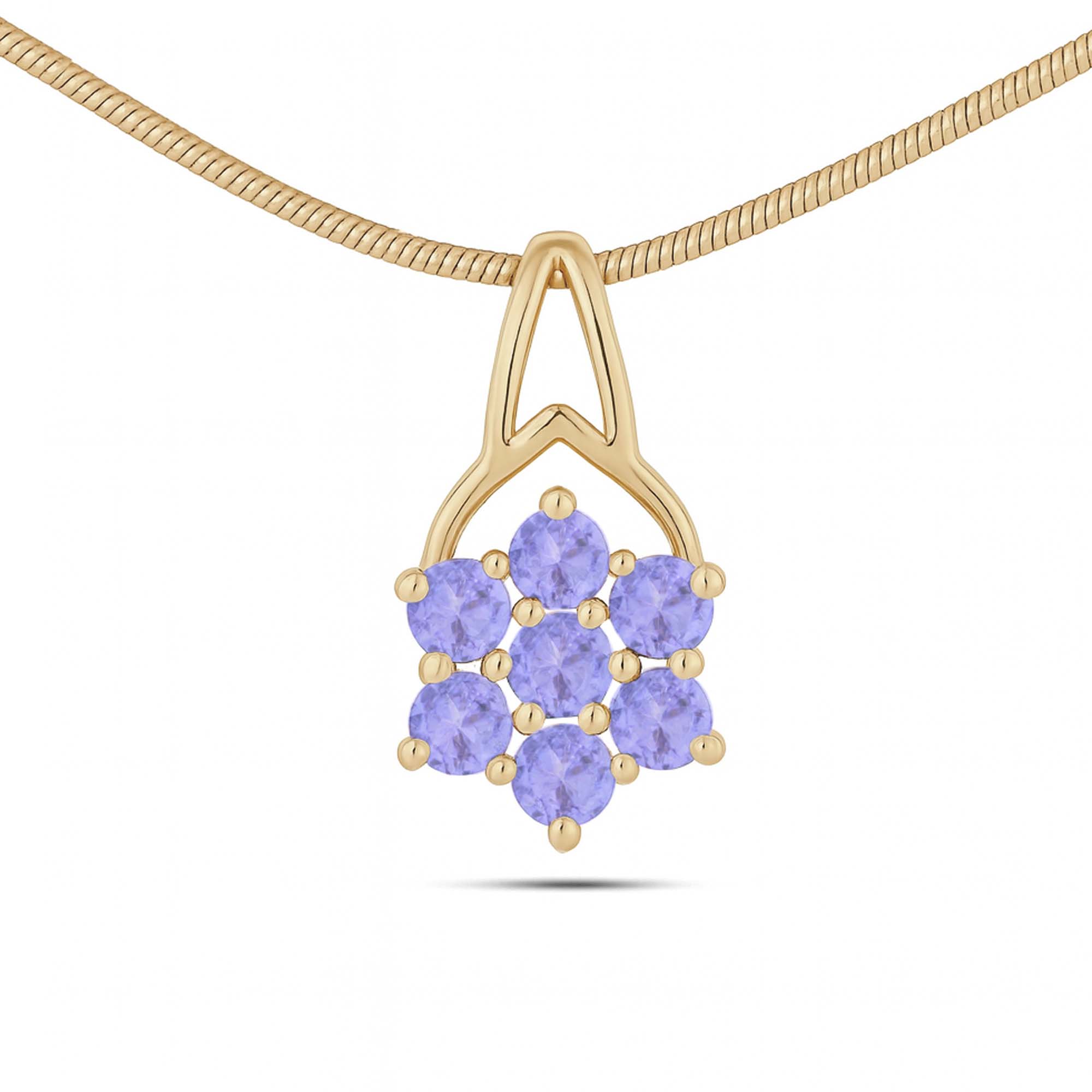 Tanzanite Round Pendant with Prong Setting