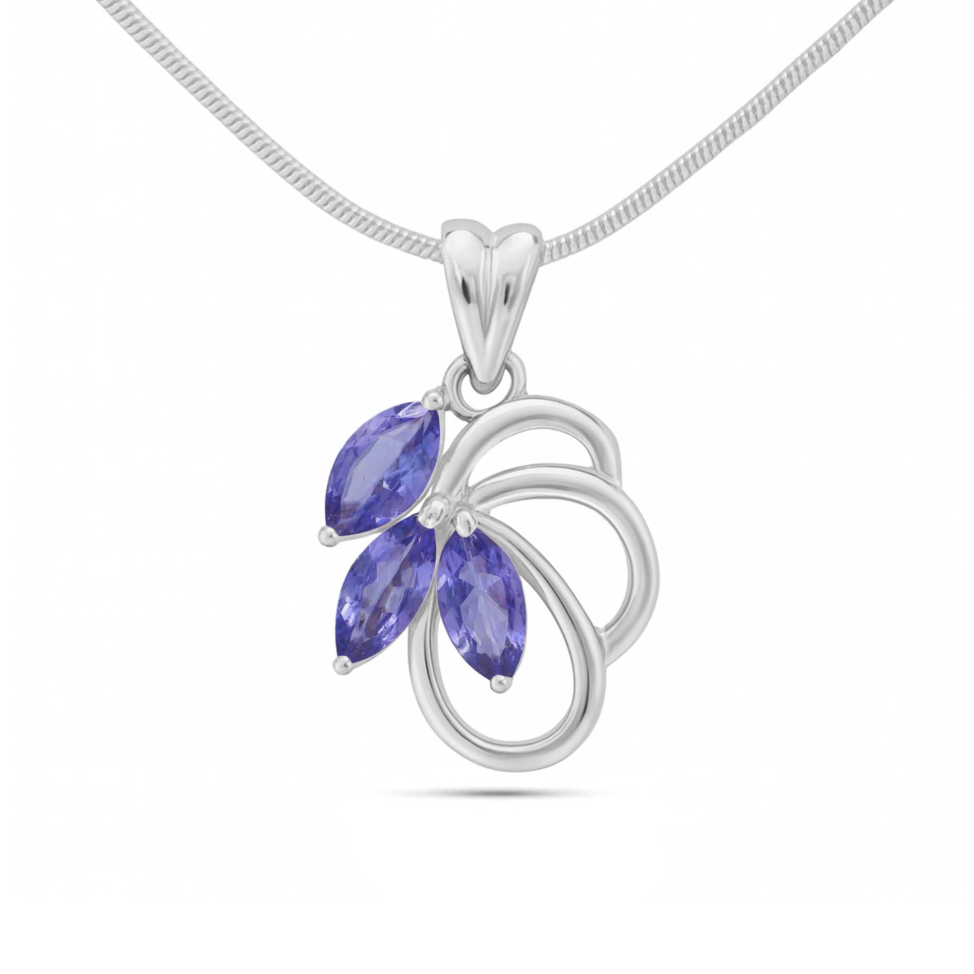 Tanzanite Marquise Pendant with Prong Setting