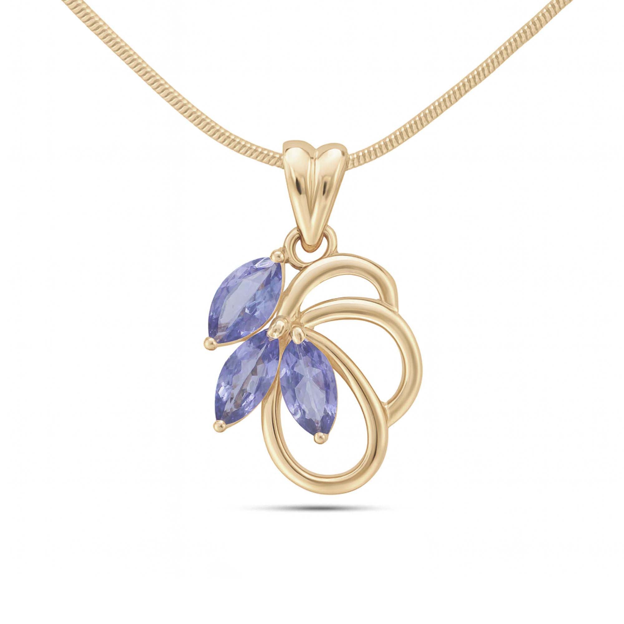Tanzanite Marquise Pendant with Prong Setting