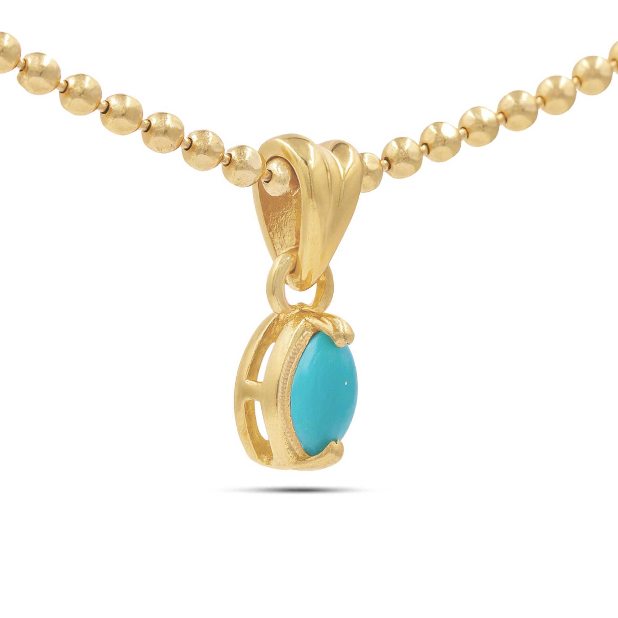 Turquoise Marquise Pendant with Prong Setting