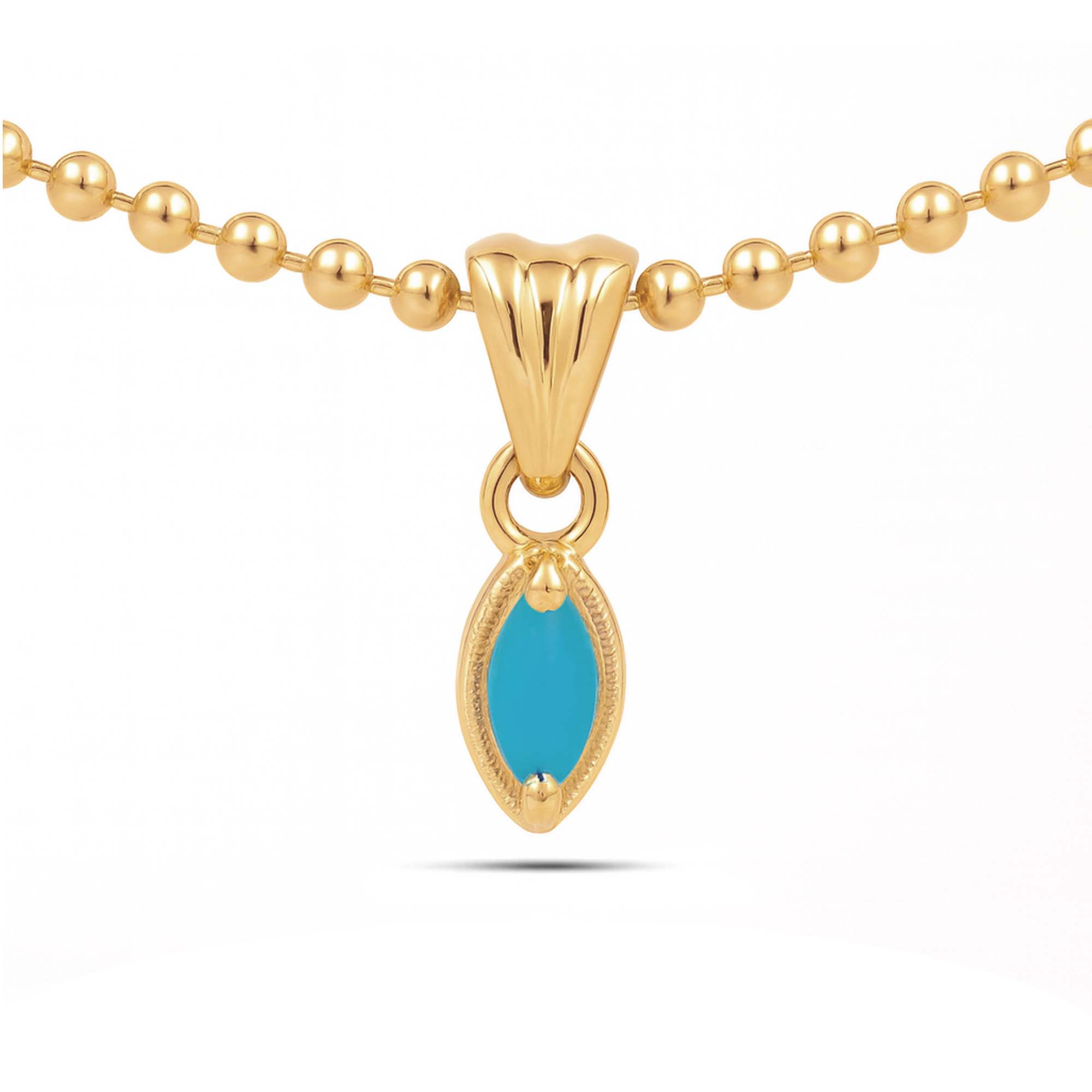 Turquoise Marquise Pendant with Prong Setting