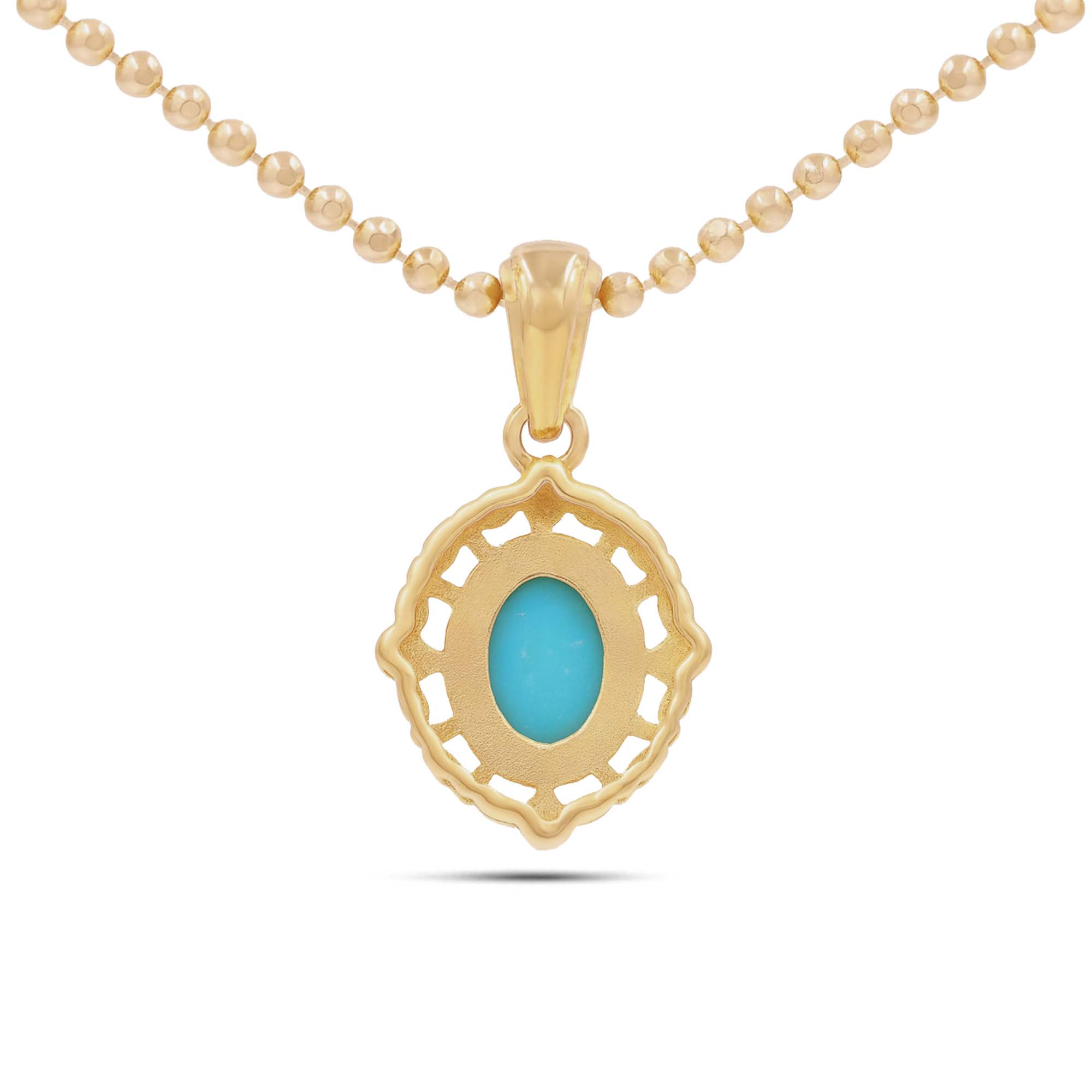 Turquoise Oval Pendant with Prong Setting