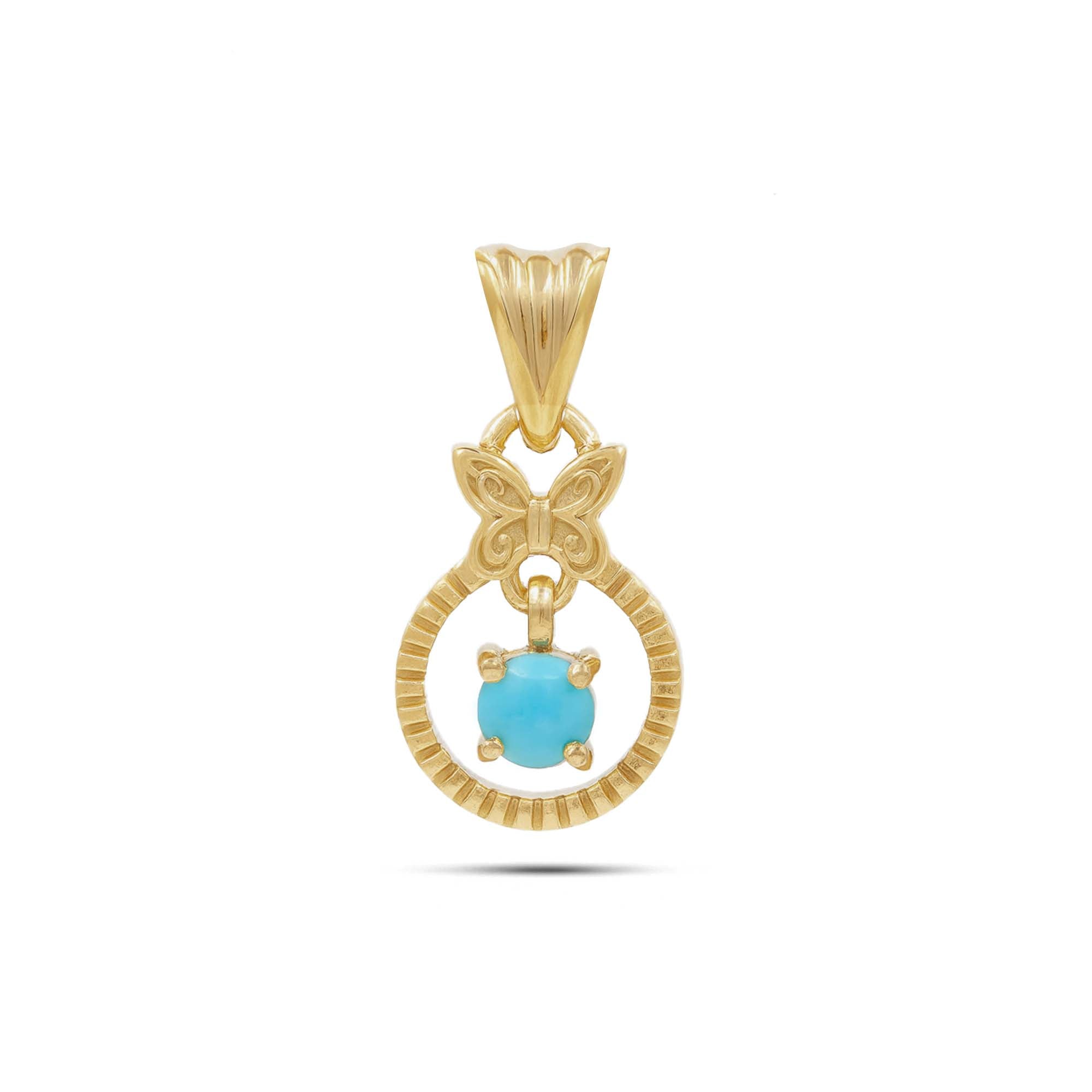 Turquoise Round Pendant with Prong Setting
