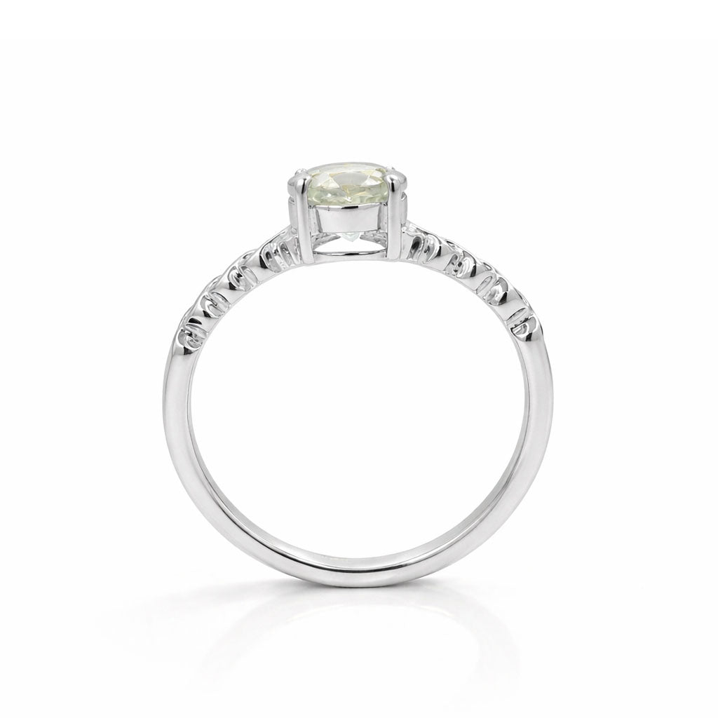 Yellow Aquamarine Round Cut Messy Band Design Designer Ring in 925 Sterling Silver